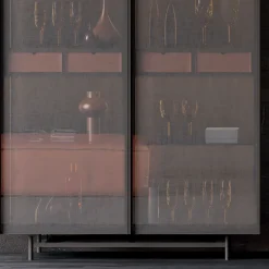 Madia a 2 Ante in Legno Ecologico e Metallo Alta Qualità Made in Italy - Aaron