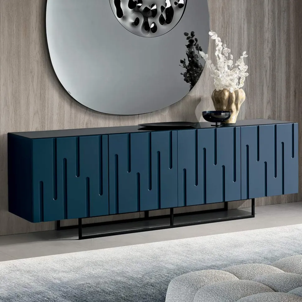 Madia con 4 Ante con Apertura Push Pull in MDF Made in Italy - Fabrizia