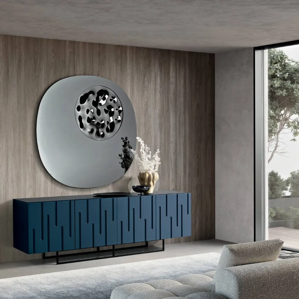 Madia con 4 Ante con Apertura Push Pull in MDF Made in Italy - Fabrizia
