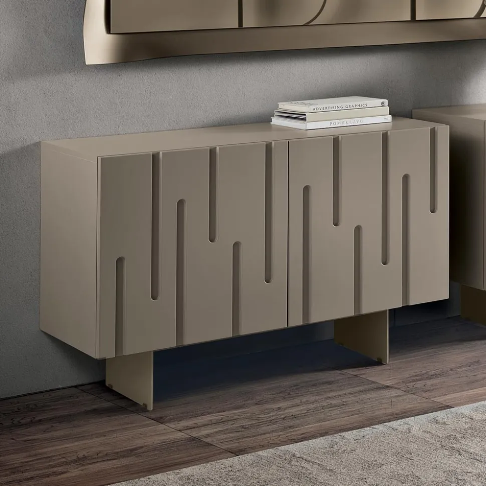 Madia con 2 Ante con Apertura Push Pull in MDF Made in Italy - Fabrizia