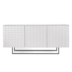 Madia con 3 Ante in MDF Rivestito in PVC Laccato Made in Italy - Dorotea