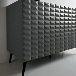 Madia con 2 Ante in MDF Rivestito in PVC Laccato Made in Italy - Dorotea