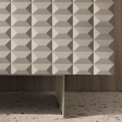 Madia con 2 Ante in MDF Rivestito in PVC Laccato Made in Italy - Dorotea