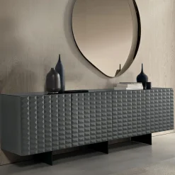Madia con 4 Ante in MDF Rivestito in PVC Laccato Made in Italy - Dorotea
