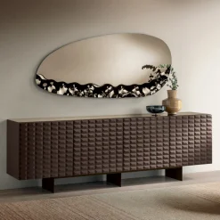Madia con 4 Ante in MDF Rivestito in PVC Laccato Made in Italy - Dorotea