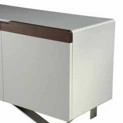 Madia con Struttura in Mdf Bianco 2 Piedi in Ferro Made in Italy - Corallo