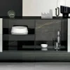 Madia da Ingresso di Design a 2 Ante in Vetro Fumè Made in Italy – Scocca