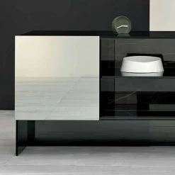 Madia da Ingresso di Design a 2 Ante in Vetro Fumè Made in Italy – Scocca