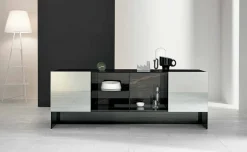 Madia da Ingresso di Design a 2 Ante in Vetro Fumè Made in Italy – Scocca