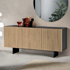 Madia da Interno con Scocca in Nobilitato e Ante in MDF Rivestito in PVC - Estella