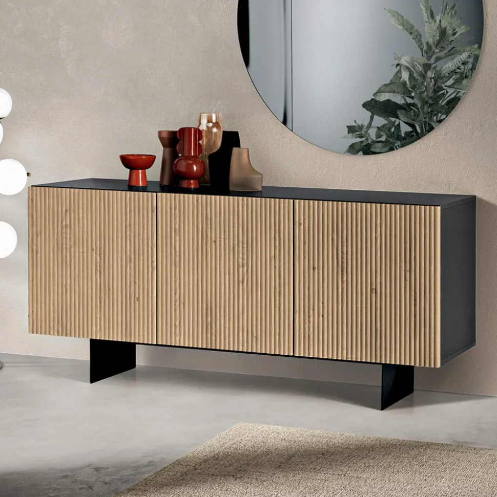 Madia da Interno con Scocca in Nobilitato e Ante in MDF Rivestito in PVC - Estella