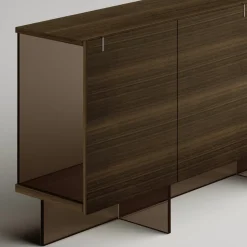 Madia da Salotto in Legno con Struttura in Vetro Made in Italy - Azuki