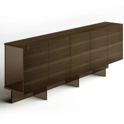 Madia da Salotto in Legno con Struttura in Vetro Made in Italy - Azuki
