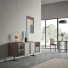 Madia da Salotto in Legno Ecologico e Vetro 4 Ante Made in Italy - Aaron