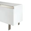 Madia da Soggiorno con 4 Ante in MDF Finitura Bianca e Nichel Made in Italy - Emie
