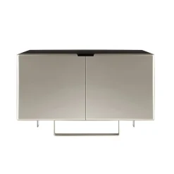 Madia da Soggiorno con 2 Ante in Finitura Nichel Made in Italy - Ulles