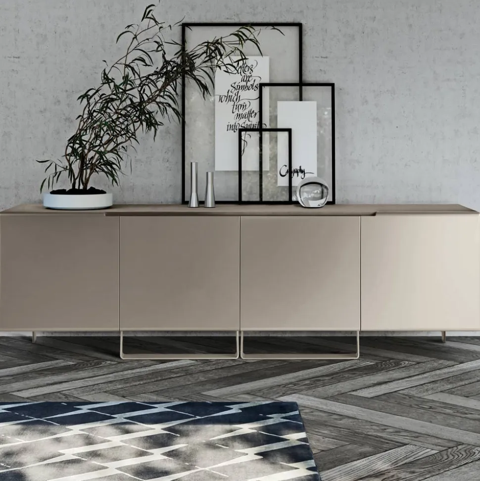 Madia da Soggiorno con 4 Ante in Diverse Finiture Made in Italy - Heidi