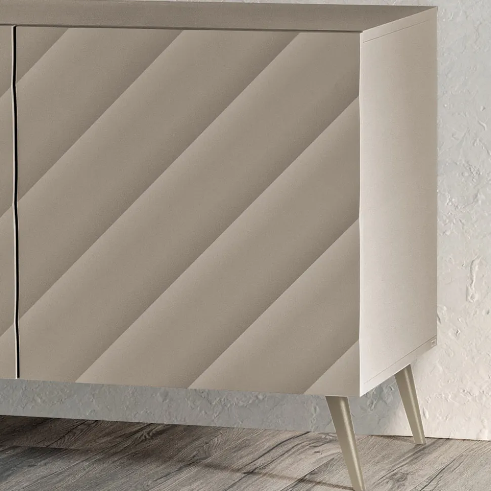 Madia da Soggiorno con 3 Ante in MDF Disponibili in Diverse Finiture - Elettra