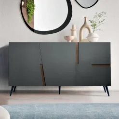 Madia da Soggiorno con 3 Ante in MDF Laccato Made in Italy - Elena
