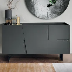 Madia da Soggiorno con 3 Ante in MDF Laccato Made in Italy - Elena