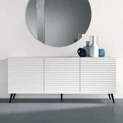 Madia da Soggiorno con 3 Ante in MDF Rivestito in PVC Laccato Made in Italy - Desideria