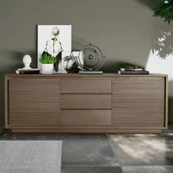 Madia da Soggiorno in Legno Finitura Fumo con Ante Made in Italy - Ramisia