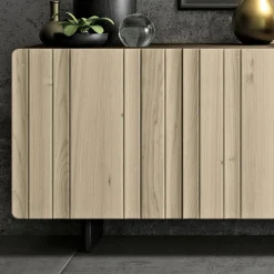 Madia da Zona Living con 3 Ante in Finitura Sabbia Made in Italy - Jan