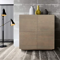 Madia da Zona Living con 4 Ante in Finitura Cappuccino Made in Italy - Eda