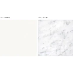 Madia da Zona Living con 3 Ante in Finitura Marmo Carrara Made in Italy - Finn