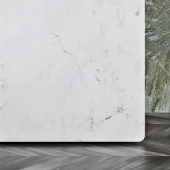 Madia da Zona Living con 3 Ante in Finitura Marmo Carrara Made in Italy - Finn