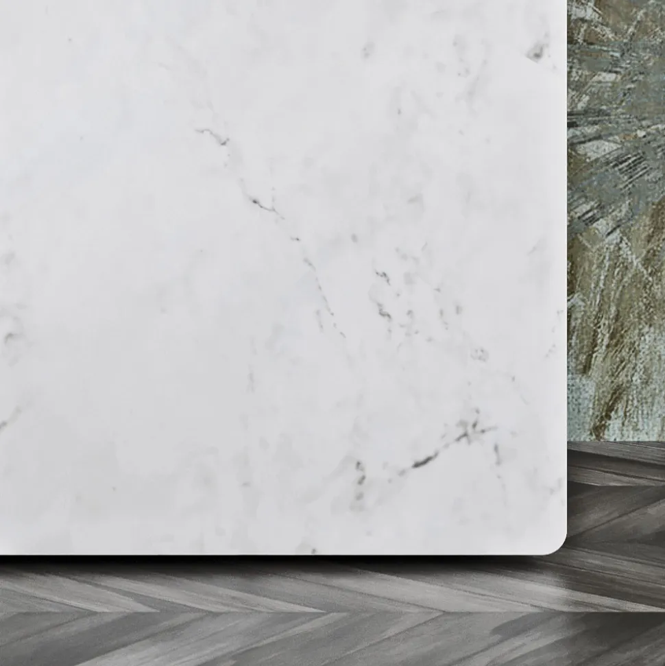Madia da Zona Living con 3 Ante in Finitura Marmo Carrara Made in Italy - Finn