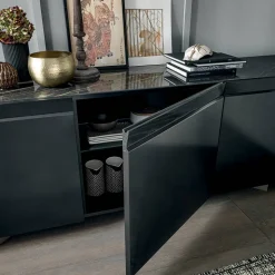 Madia in Legno 3 Ante con Bordo Inclinato e Piano in Ceramica - Mondolfo