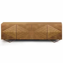 Madia in Legno a 2 o 4 Ante con Ripiani in Cristallo Made in Italy - Gardena
