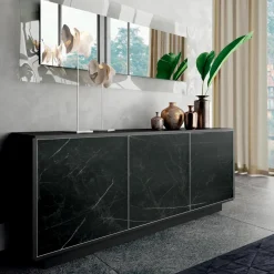Madia in Legno con 2 o 3 Ante in Laminato HPL Made in Italy - Fiorenza