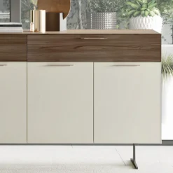 Madia in Legno Ecologico a 4 Ante con Cassetti e Top in Frassino - Tamara