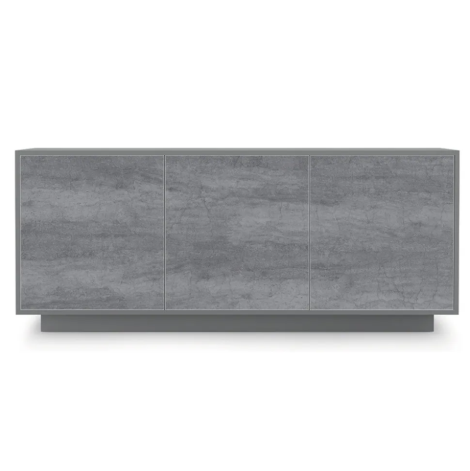 Madia in Legno Laccato con 2 o 3 Ante in Ceramica Made in Italy - Fiorenza