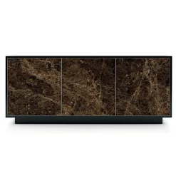 Madia in Legno Laccato con 2 o 3 Ante in Ceramica Made in Italy - Fiorenza