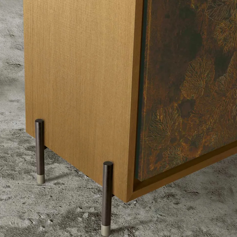 Madia in Legno Listellare con 3 Ante in MDF con Lavorazione Manuale - Veralia