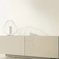 Madia in Mdf con Base a Zoccolo e Anta Decorata Made in Italy - Deodara