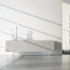 Madia in Mdf Grigio Chiaro con Piedini in Vetro Made in Italy - Germena