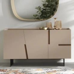 Madia in Nobilitato e Mdf con Inserti in Laminato Made in Italy - Gordita
