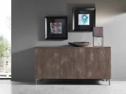 Madia Moderna a Tre Ante in Nobilitato Bronzo o Grigio Made in Italy – Clemente