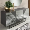 Madia Moderna con Ante in Mdf Rivestite in Specchio Made in Italy - Morgana