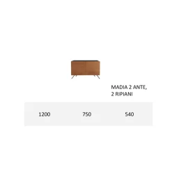 Madia Soggiorno in Mdf e Legno Massello 2 o 3 Ante Made in Italy - Chamber