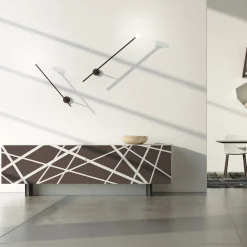 Madia Soggiorno in Mdf Laccato Opaco con Ante Decorate Made in Italy - Velia