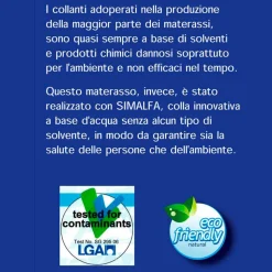 Materasso matrimoniale antiacaro sfoderabile Bio Natura, made in Italy