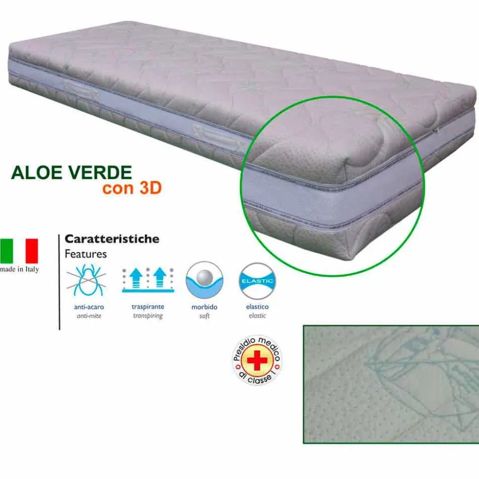 Materasso Matrimoniale Antiacaro Sfoderabile Bio3 a 7 Zone di Portanza - Trifo