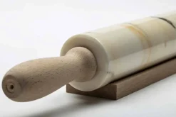 Mattarello in Marmo con Maniglie in Legno Made in Italy - Senni