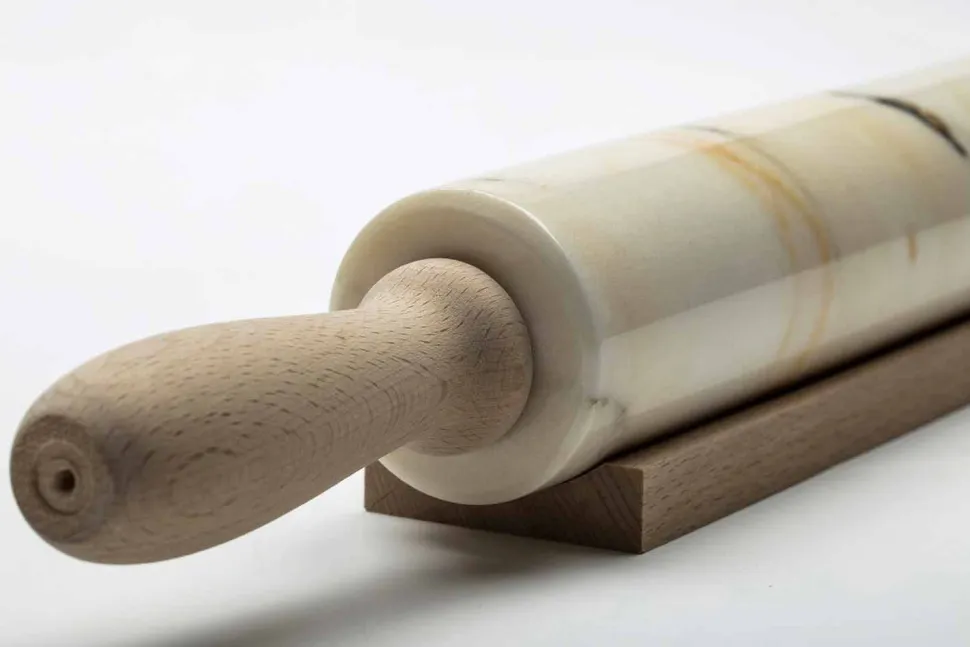 Mattarello in Marmo con Maniglie in Legno Made in Italy - Senni