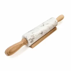 Mattarello in Marmo con Maniglie in Legno Made in Italy - Senni